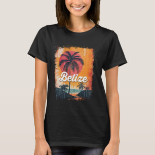 Belize Scuba Diving Beach Travel Vintage Sunset Pa T-Shirt