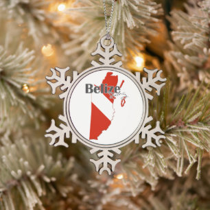 Belize Scuba Diving Flag Christmas Ornament
