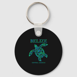 Belize Sea Turtle Retro Boys Girls Womens Vacation Keychain