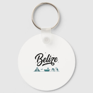 Belize Skyline Travel Vacation Outfits Keychain