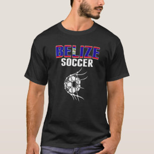 Belize Soccer Ball In Net  Belizean Football Suppo T-Shirt