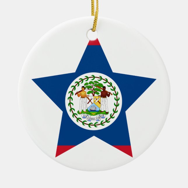 Belize Star Ceramic Ornament (Front)