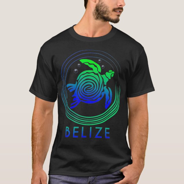 Belize   Tribal Belize Turtle T-Shirt (Front)