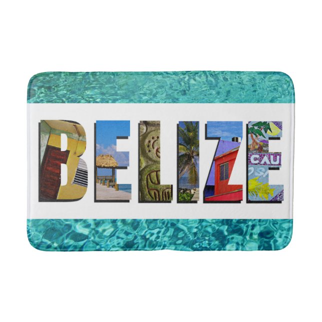 Belize Tropical Beach Blue Ocean Travel Photo Bath Mat (Front)