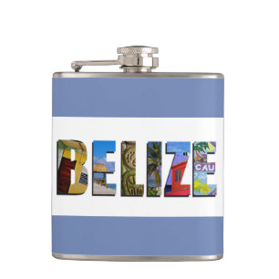 Belize Tropical Beach Blue Ocean Travel Photos Hip Flask