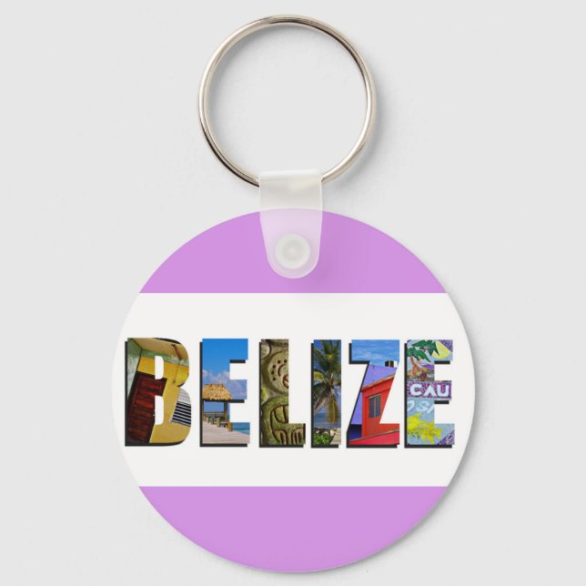 Belize Tropical Beach Blue Ocean Travel Photos Keychain (Front)