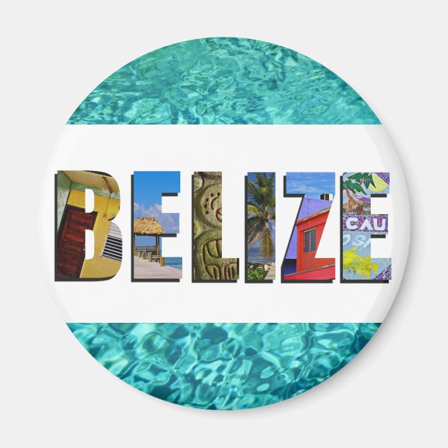 Belize Tropical Beach Blue Ocean Travel Photos Magnet (Front)