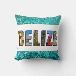 Belize Tropical Beach Blue Ocean Travel Photos Throw Pillow