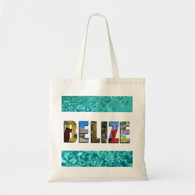 Belize Tropical Beach Blue Ocean Travel Photos Tote Bag (Front)