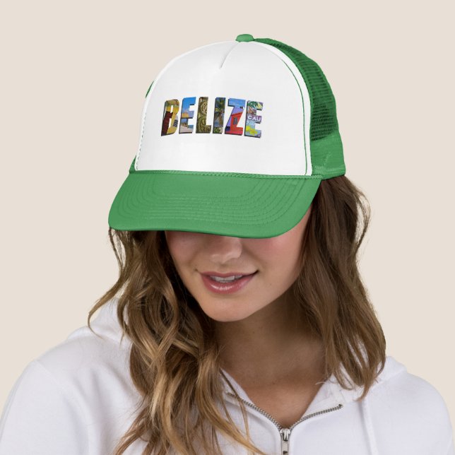 Belize Tropical Beach Blue Ocean Travel Photos Trucker Hat (In Situ)