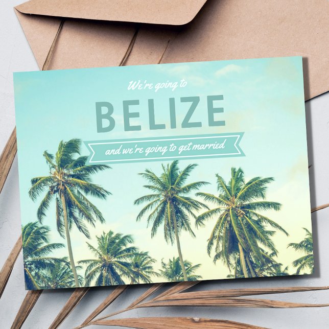 Belize Tropical Beach Wedding Save the Dates Announcement Postcard (Belize Tropical Beach Wedding Save the Date Postcard)