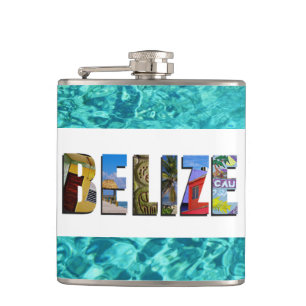 Belize Tropical Blue Ocean Travel Photos Hip Flask