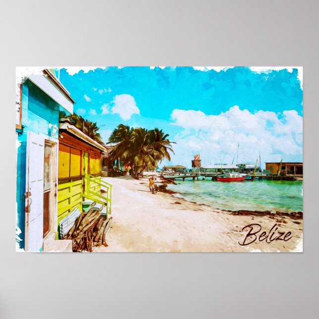 Belize Tropical Paradise Travel Poster (Front)