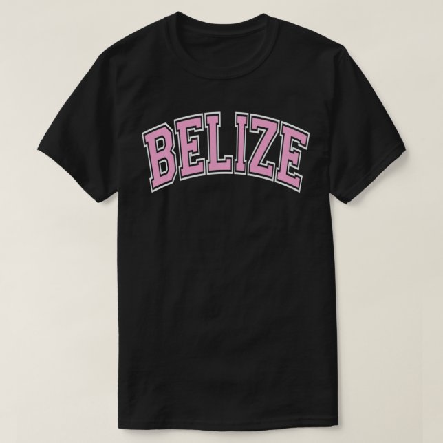 Belize Varsity Style Pink Tet Pullover  (Design Front)
