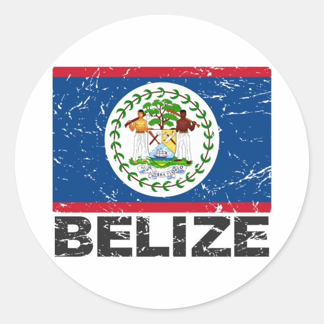 Belize Vintage Flag Classic Round Sticker (Front)