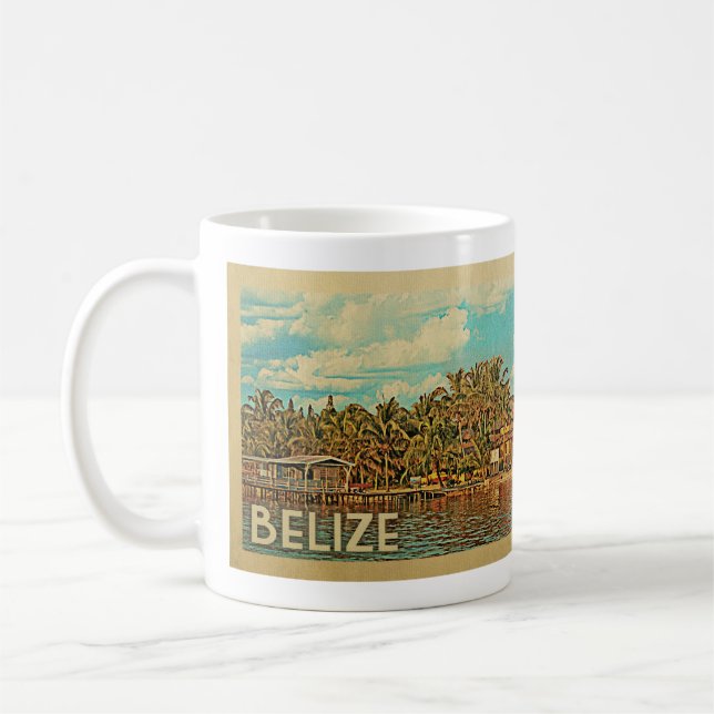 Belize Vintage Travel Coffee Mug (Left)