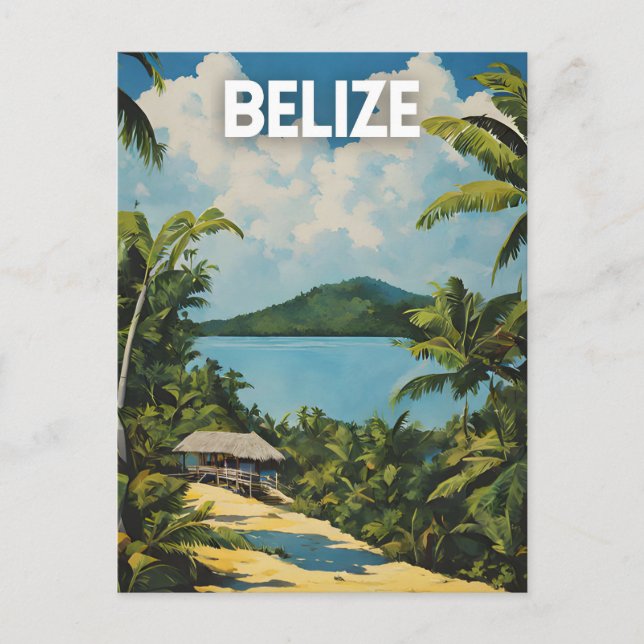 Belize Vintage Travel Poster Postcard (Front)