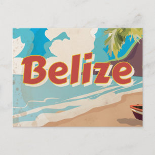 Belize Vintage travel poster Postcard