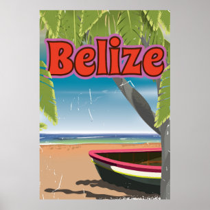 Belize vintage vacances poster