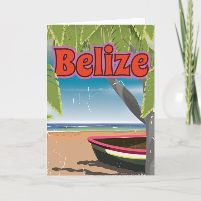 Belize vintage vacation poster holiday card (Front)