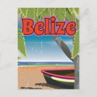 Belize vintage vacation poster