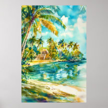 Belize watercolor poster Watercolor 2