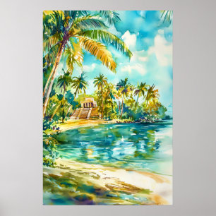 Belize watercolor poster Watercolor 2