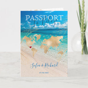 Belize Wedding Destination Passport  Map QR code Invitation