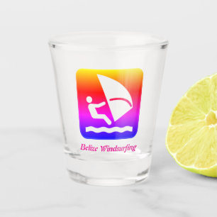 Belize Windsurfing (Glover's Reef Atoll) Rainbow Shot Glass