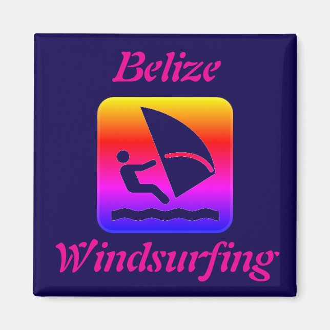 Belize Windsurfing Rainbow (Long Caye) Magnet (Front)