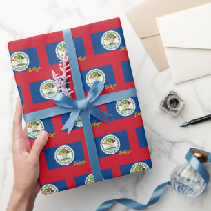 Belize Wrapping Paper, Belizean Flag patriots Paper