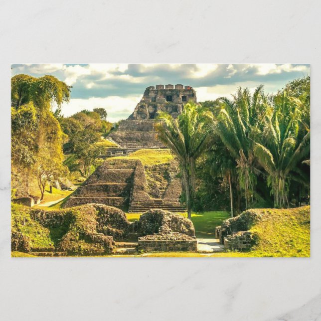 Belize Xunantunich stylized paper sheet (Front)