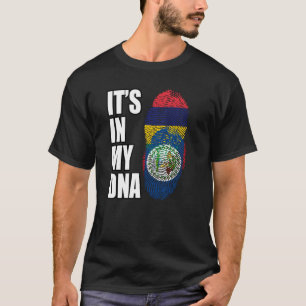 Belizean And Mauritian Mix DNA Heritage Flag T-Shirt