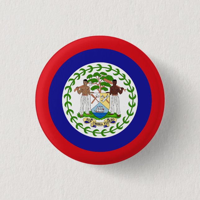 Belizean Flag 1 Inch Round Button (Front)