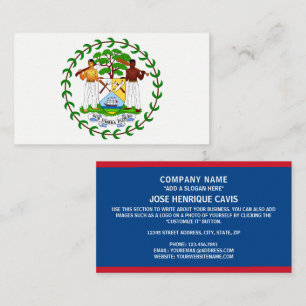 Belizean Flag & Coat of Arms, Flag of Belize Business Card