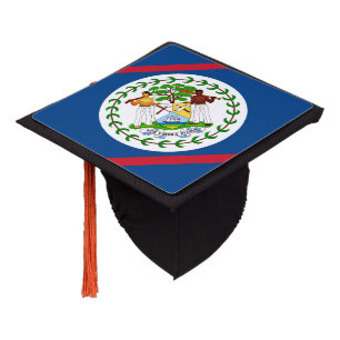 Belizean flag graduation cap topper