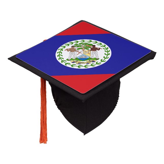 Belizean Flag Graduation Cap Topper (Angled)