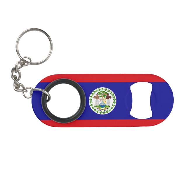 Belizean Flag Keychain Bottle Opener (Front (Horizontal))