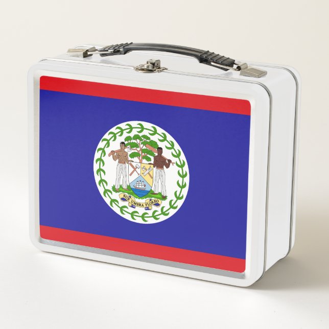 Belizean Flag Metal Lunch Box (Front)