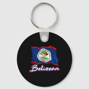 Belizean Flag Patriotic Mayan Men Women Kids Keychain