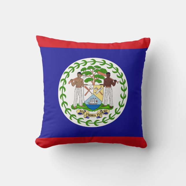 Belizean Flag Throw Pillow (Front)