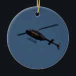 Bell 206B-3 JetRanger III Helicopter. Ceramic Ornament<br><div class="desc">A Bell 206B-3 JetRanger III Helicopter belonging to the Police Department of Virginia Beach.</div>
