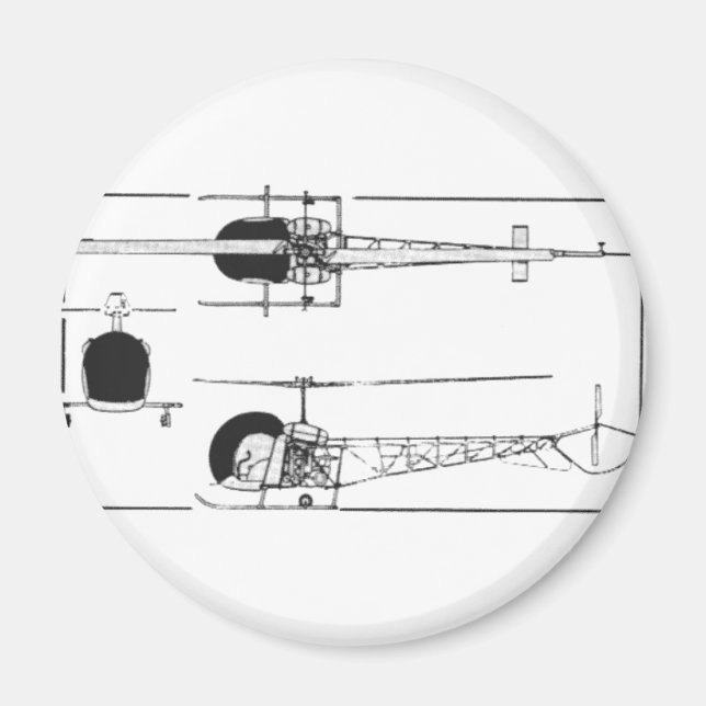 Bell 47 Helicopter Magnet (Front)