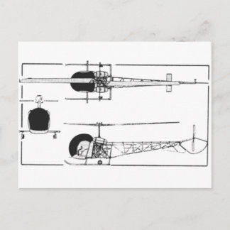 Bell 47 Helicopter Postcard