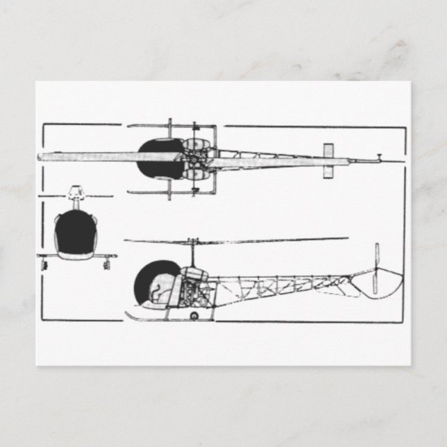 Bell 47 Helicopter Postcard (Front)