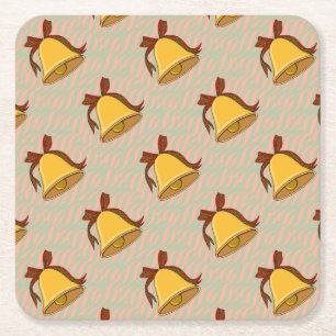 Bell and Bow Square Paper Coaster