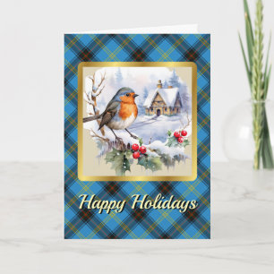 Bell Crest & Tartan w/Robin Personalized Card