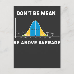 Bell Curve Statistics Humour Mathematic Gift Postcard