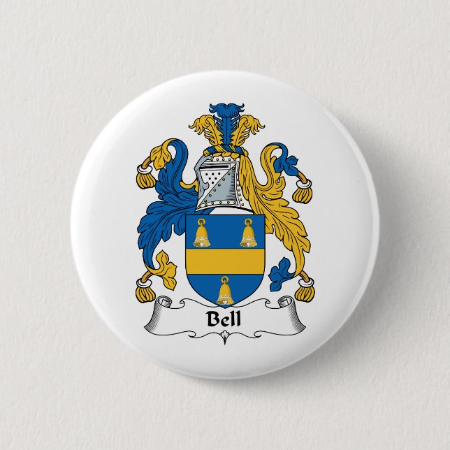 Bell Family Crest 2 Inch Round Button (Front)