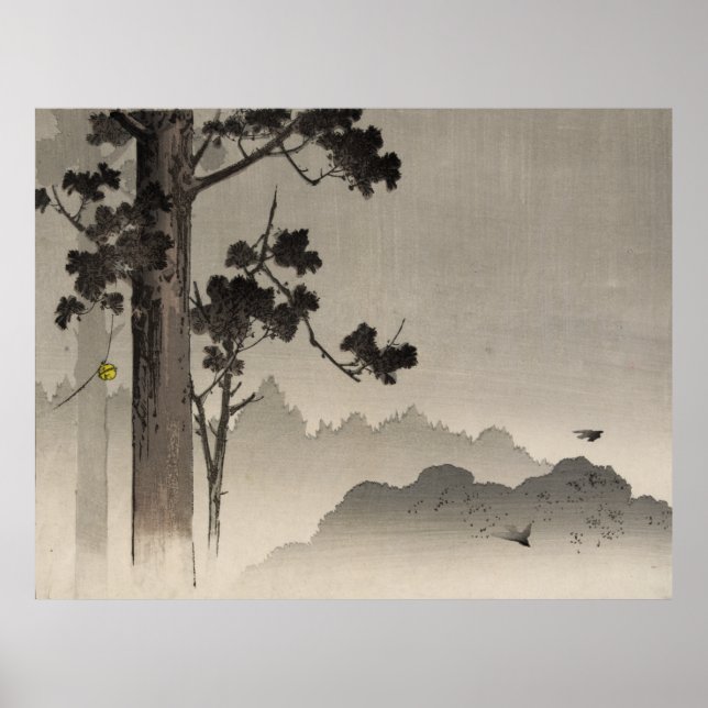 Bell hanging from a tree - Japanese Woodblock Poster (Front)